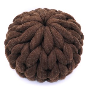 Brown Coco Wool Flower Cushion XXL