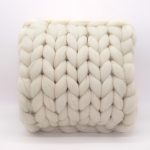 White Suare Cushion wool XXL