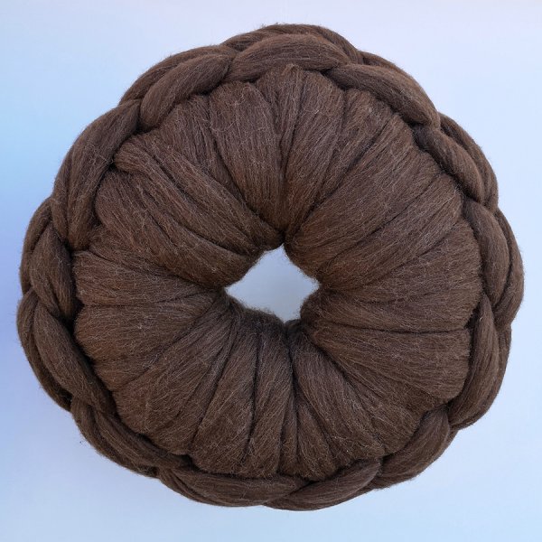 XXL Wool Coconut Brown Donut Cushion
