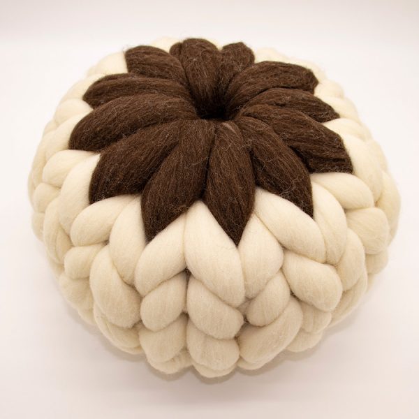 White and Brown Flower Cushion