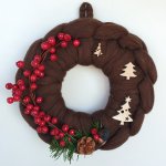 Corona navideña NaviWool Chocolate